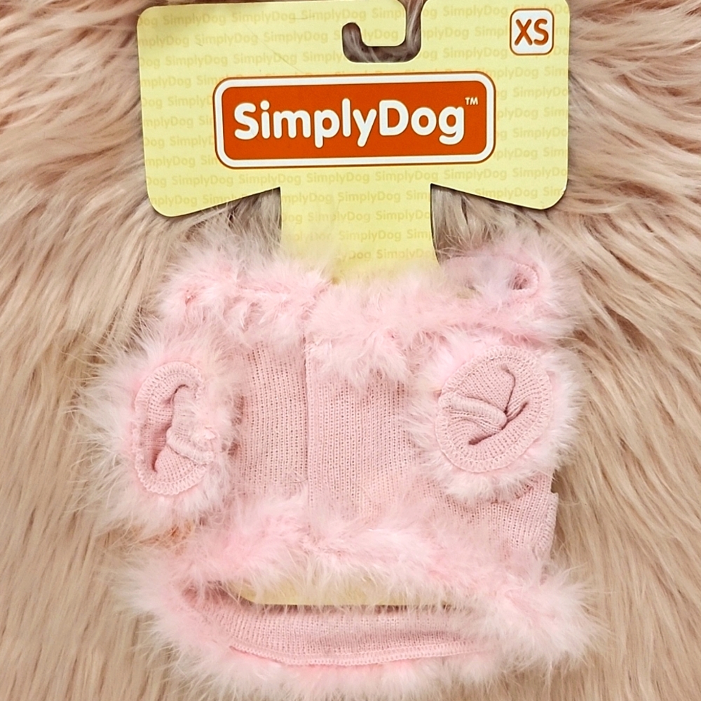 Brand New SIMPLY DOG FURRY PINK SWEATER-XS